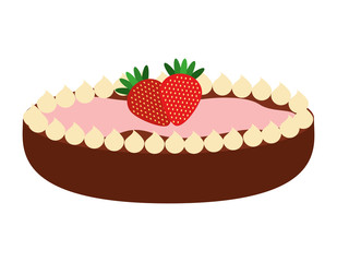 delicious pie  with strawberries  isolated icon design