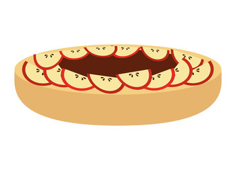 delicious pie with apple isolated icon design