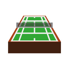 Sport concept represented by Tennis league icon. Isolated and flat illustration 