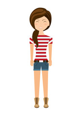 young woman isolated icon design