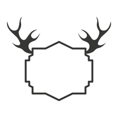 emblem with horns isolated icon design