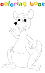 Cartoon kangaroo coloring book