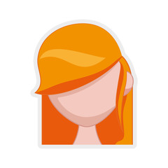 Avatar head concept represented by woman icon. Isolated and flat illustration 