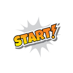 Start - Comic Speech Bubble Cartoon Game Assets