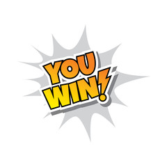 You Win - Comic Speech Bubble Cartoon Game Assets