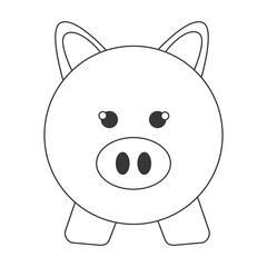 piggy bank pig money save , isolated vector illustration