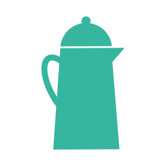 Pot for boiling water metallic icon , isolated vector illustration