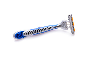 Disposable razor on an isolated white background
