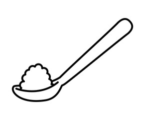 spoon with sugar isolated icon design