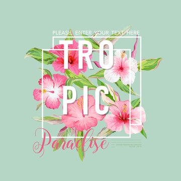 Tropical Flowers Graphic Design - for T-shirt, Fashion, Prints 