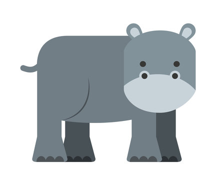 cute hippo  isolated icon design