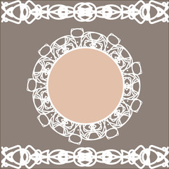 Pastel vintage stylized round frame and borders