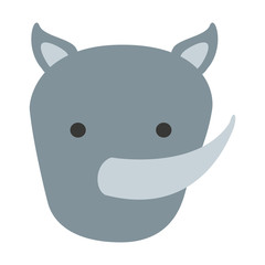 cute rhino  isolated icon design