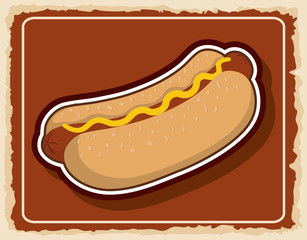 Fast food product concept represented by Hot dog icon. Colorfull and frame illustration. 