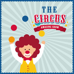 Circus and carnival concept represented by Clown icon. Colorfull illustration. 