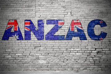 Obraz premium Australian and New Zealand Army Corps (ANZAC) Ziegelsteinmauer