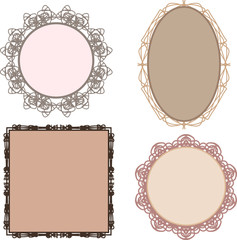 Set of different vintage style frames