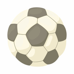 Soccer ball icon in cartoon style isolated on white background. Sport symbol