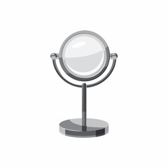 Round mirror icon in cartoon style isolated on white background. Tools symbol