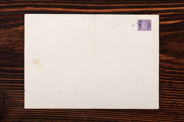 Old envelope with stamp.