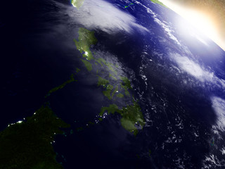 Philippines from space during sunrise © harvepino