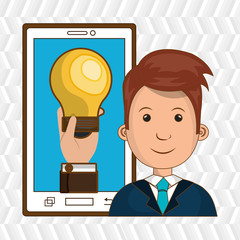 person and bulb design, vector illustration eps10 graphic 