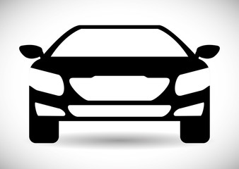 Plakat Transporation design represented by car silhouette icon. Flat and Isolated illustration.