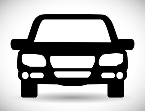 Transporation design represented by car silhouette icon. Flat and Isolated illustration.