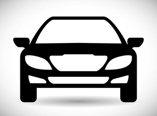 Plakat Transporation design represented by car silhouette icon. Flat and Isolated illustration.