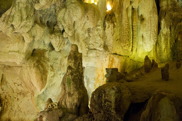 Gruta da Moeda Cave in Fatima, Portugal is an old cave, where one will find ancient stalactite and stalagmite formations.