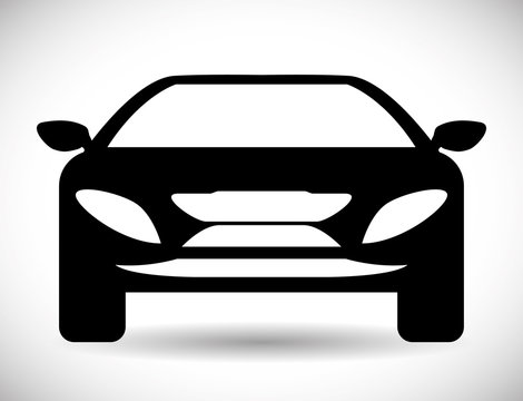 Transporation design represented by car silhouette icon. Flat and Isolated illustration.