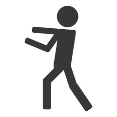 Icon of person fight boxing isolated vector illustration