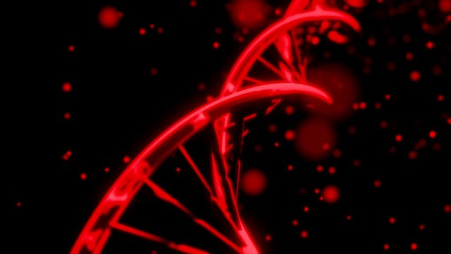 DNA spinning RNA double helix slow tracking shot closeup depth of field 4K
