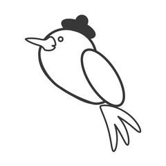 cute bird animal icon isolated vector illustration