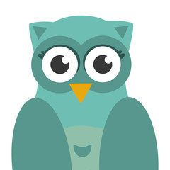 cute owl animal icon isolated vector illustration