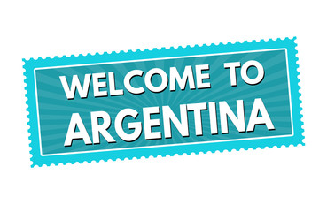 Welcome to Argentina travel sticker or stamp