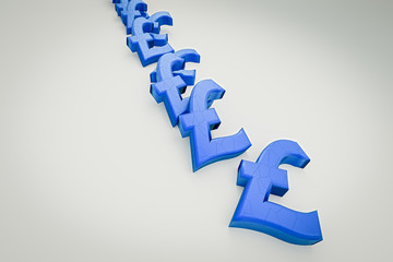 3D rendering of domino British Pound sign