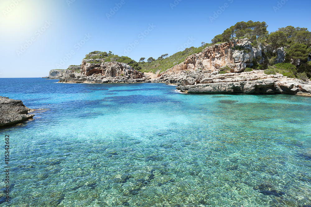 Wall mural cala s'almunia beach majorca spain