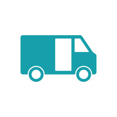 delivery van icon on white background