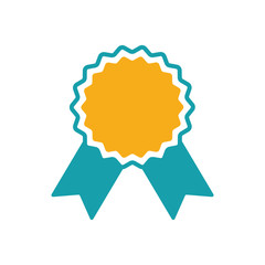 award badge ribbon icon on white background