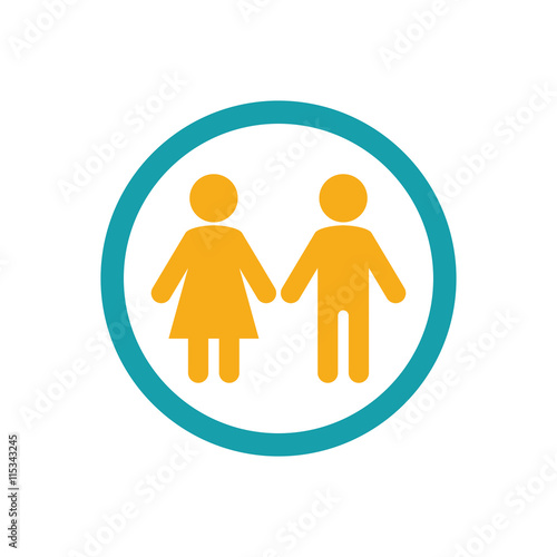 "female male icon on white background" Stock image and royalty-free