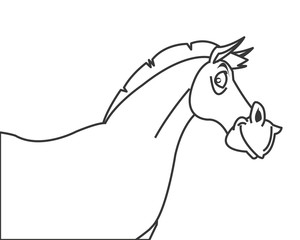 Fototapeta premium simple flat design horse cartoon icon vector illustration