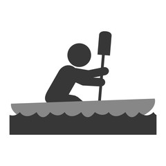 simple flat design rowing person pictogram icon vector illustration © Jemastock