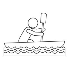 simple flat design rowing person pictogram icon vector illustration