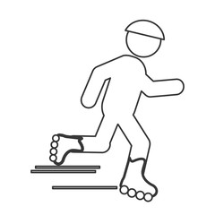 simple flat design skating person pictogram icon vector illustration