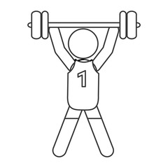 simple flat design weight lifting pictogram icon vector illustration