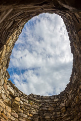 sky through the stone citadel, Ananuri, Georgia
