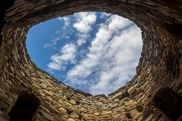 sky through the stone citadel, Ananuri, Georgia