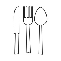 simple flat design fork spoon knife silhouette icon vector illustration