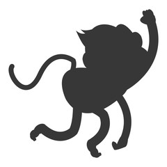 simple flat design monkey cartoon icon vector illustration silhouette